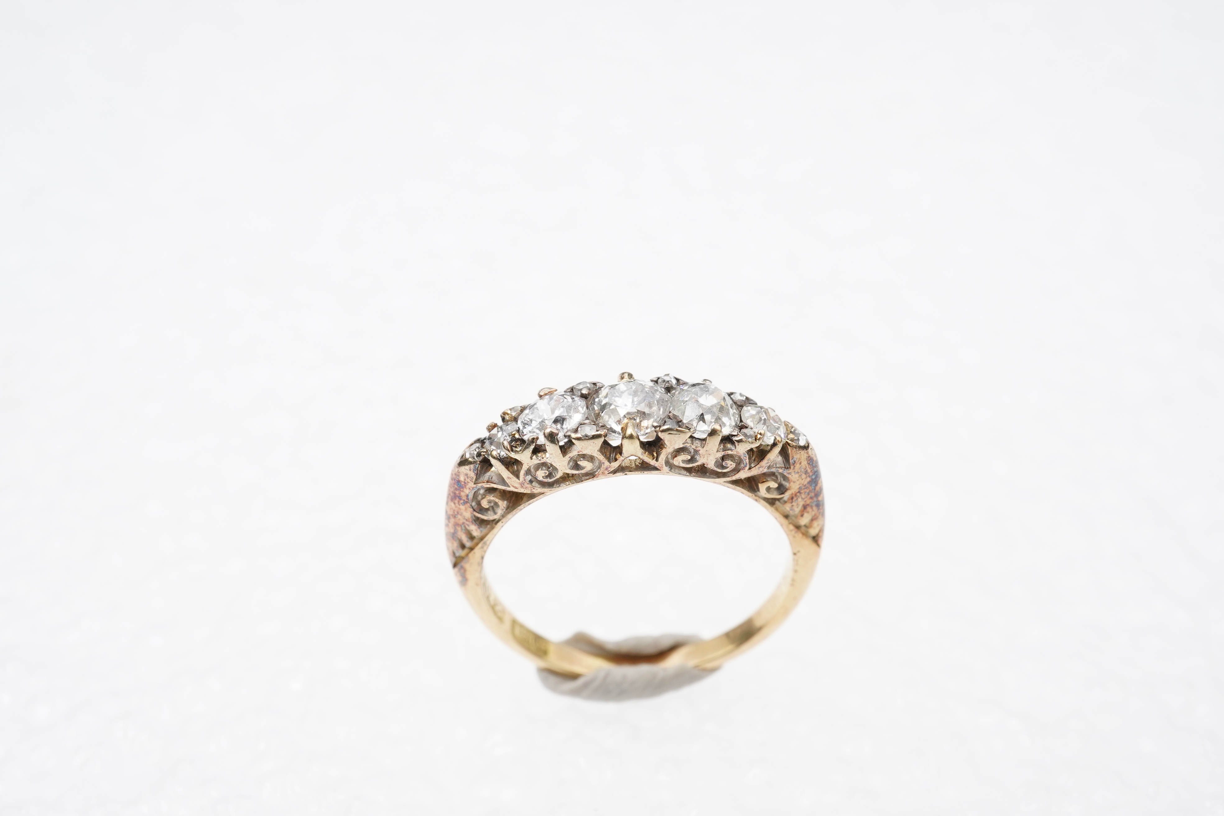 A five-stone diamond ring, late 19th century